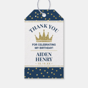 ONEderful Favour Tag in Blue and Gold, Prince