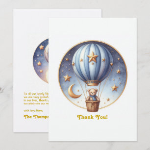 ONEderful Hot Air Balloon Thank You Card