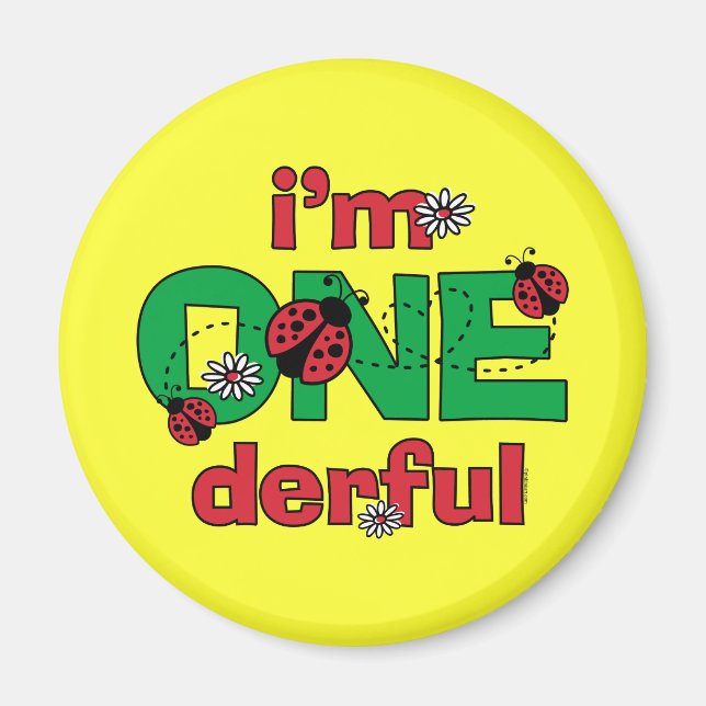 ONEderful Ladybug 1st Birthday Magnet (Front)