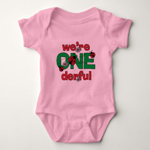 ONEderful Ladybug Twins 1st Birthday Baby Bodysuit