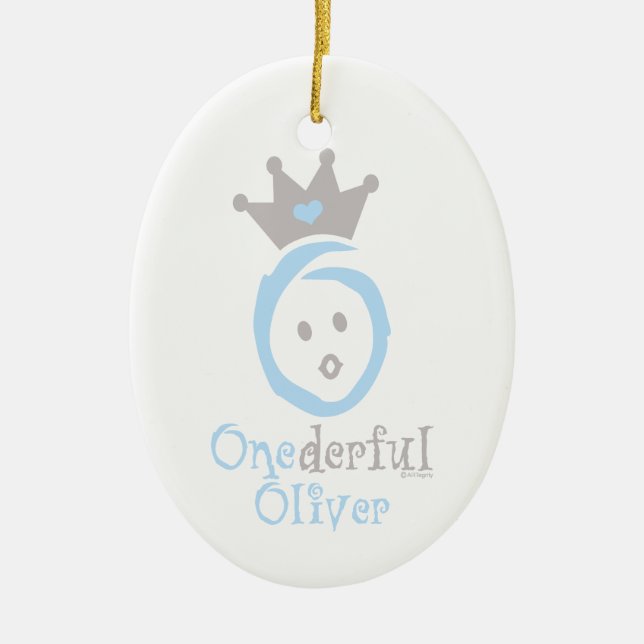 ONEderful Oliver Ceramic Ornament (Front)