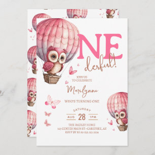 Onederful Pink Boho 1er anniversaire Invitation