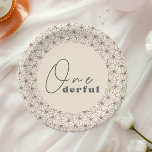Onederful Retro Daisy Girls 1st Birthday Party Paper Plate<br><div class="desc">Invite your friends and loved ones to your child's modern retro daisy themed birthday party with our vintage ivory and pink floral daisy design.</div>