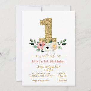 Onederful Wonderful one first birthday invite