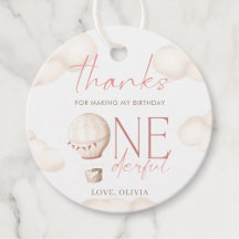 ONEderful World 1st Birthday Party Favour Tags