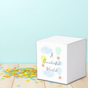 Onederful World Hot Air Balloon 1st Birthday Favor Box