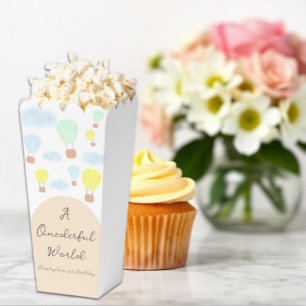 Onederful World Hot Air Balloon 1st Birthday Favor Box