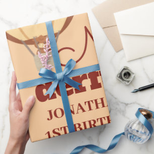 Onederful YAK Hot Air Balloon 1st Birthday Wrapping Paper