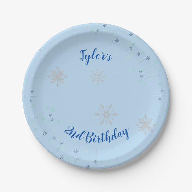 Onederland Boy Party Personalized Plates (Front)