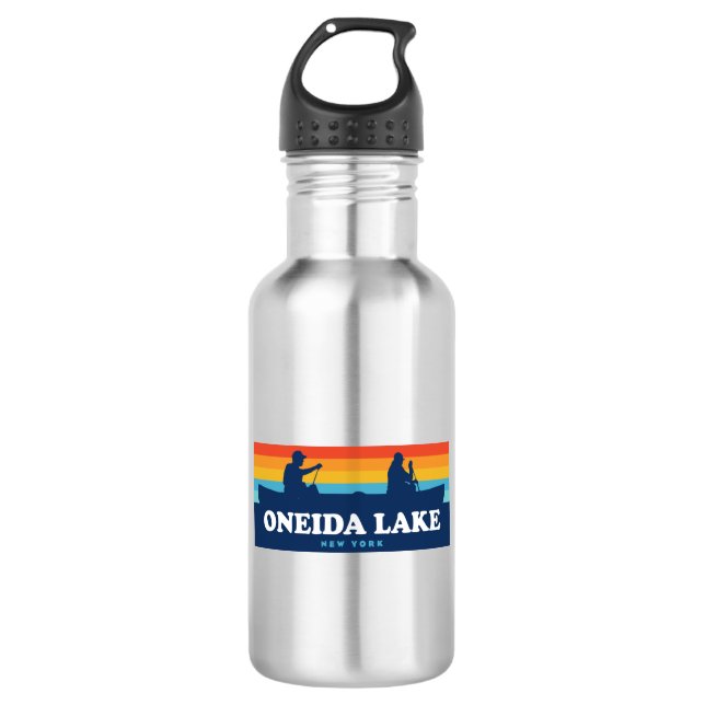 Oneida Lake New York Canoe 532 Ml Water Bottle (Front)