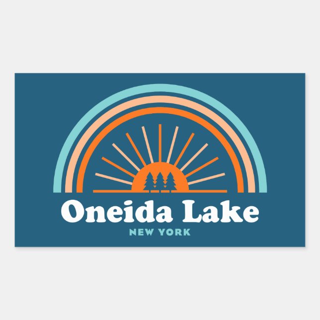 Oneida Lake New York Rainbow Sticker (Front)