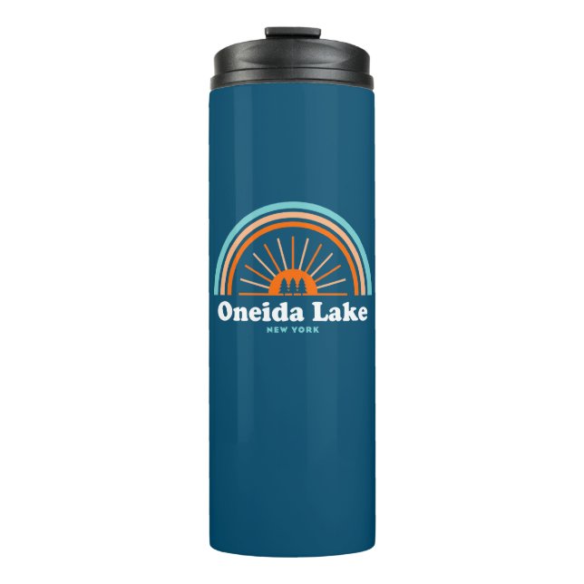 Oneida Lake New York Rainbow Thermal Tumbler (Front)
