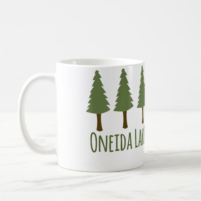 Oneida Lake Rustic Camping Pine Trees Woods Forest Coffee Mug (Left)