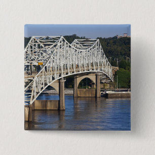 O'Neil Bridge on Tennessee River, Florence, 2 Inch Square Button