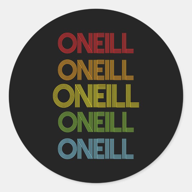 Oneill Name Classic Round Sticker (Front)