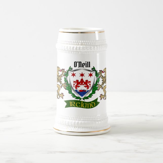 O'Neill/Neill Irish Shield Beer Stein (Center)
