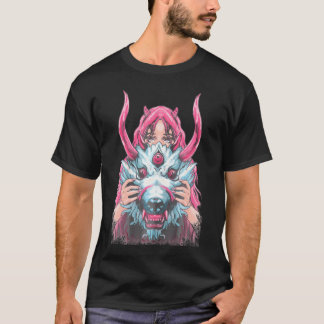 Oni Girl Demon Japanese Anime Girl         T-Shirt