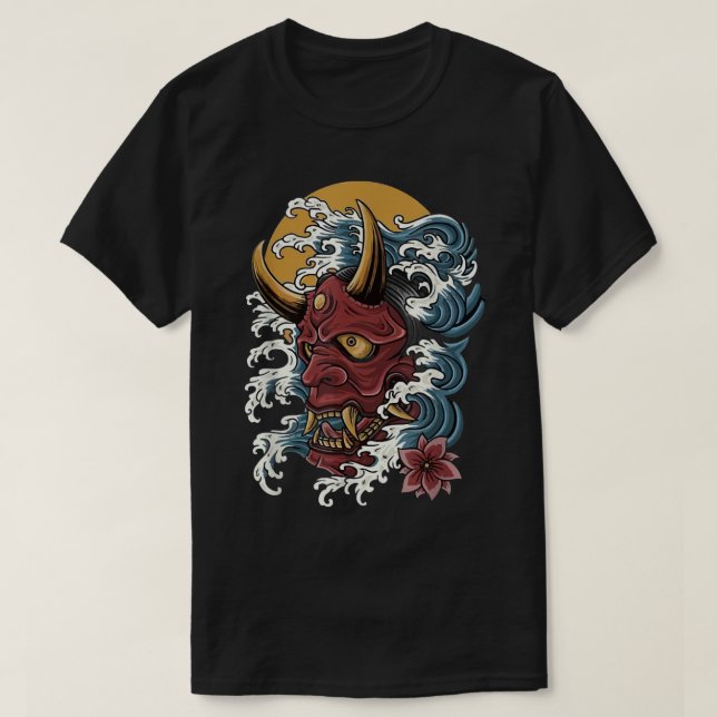 ONI JAPANESE DEMON MASK Oni Mask  T-Shirt (Design Front)