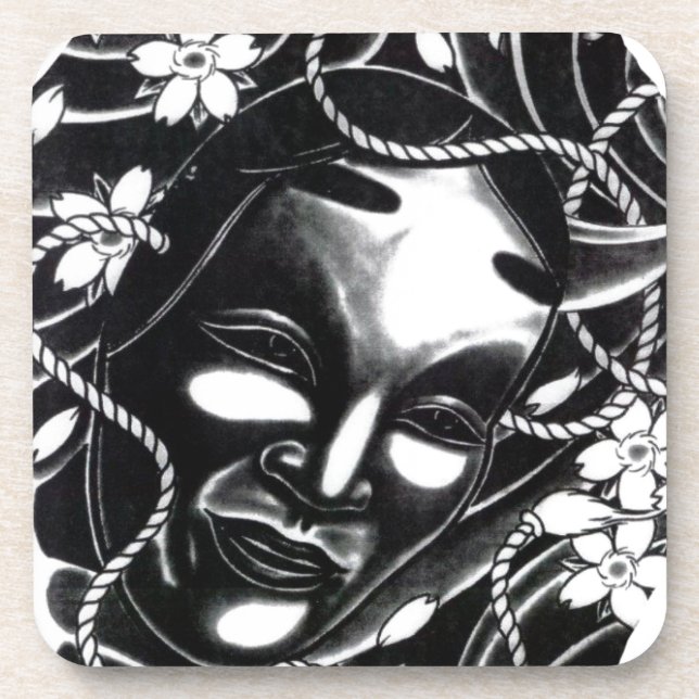 Oni Kabuki Mask Coaster (Front)