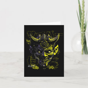 Oni Mask Japanese Mythology Cute Ghost Halloween S Card