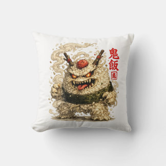 Oni Noodle Yokai – Japanese Food Monster Art Throw Pillow