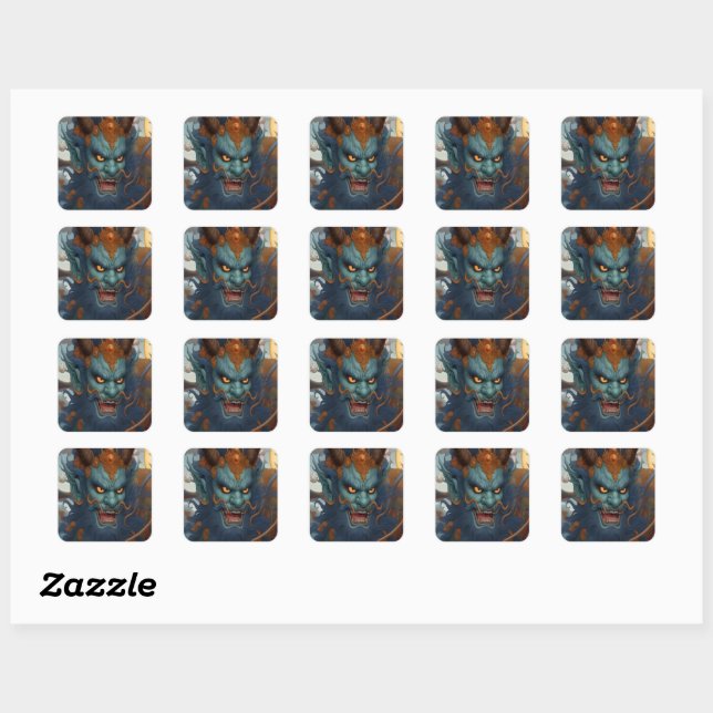 Oni Rider  Square Sticker (Sheet)