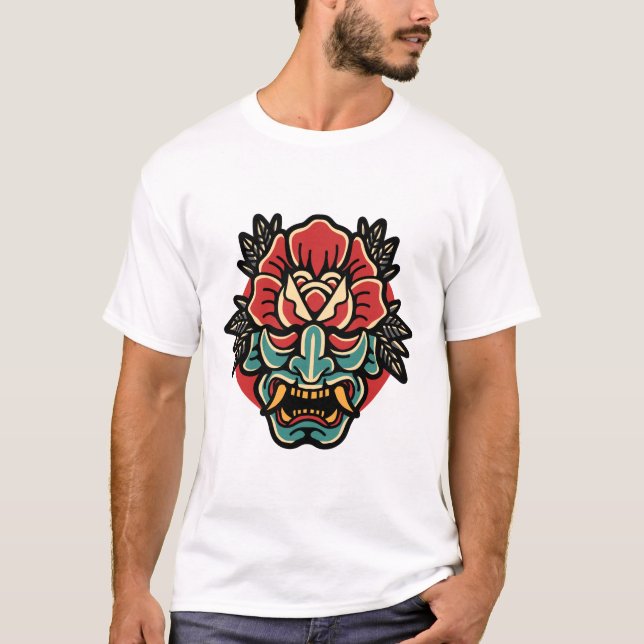 Oni- rose  tattoo design   T-Shirt (Front)