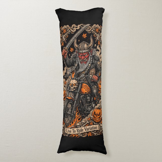 Oni Samurai Biker Halloween  Body Pillow (Front Vertical)