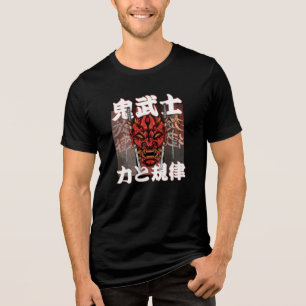Oni Samurai – Japanese Demon Warrior Mask Tri-Blend Shirt