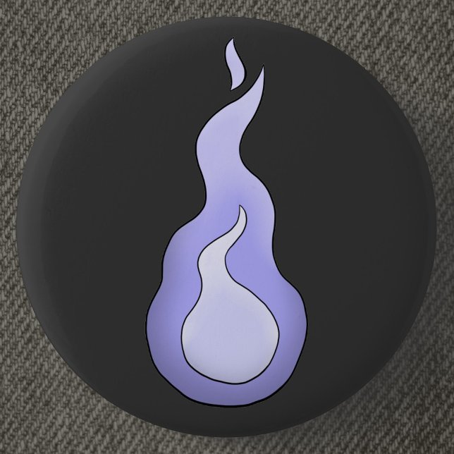 Onibi Spirit Flame- Japanese Yokai 2 Inch Round Button (Onibi Spirit Flame: Japanese Yokai Can Badge- Detail View)