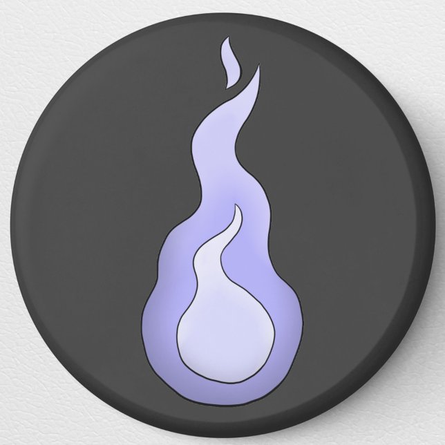 Onibi Spirit Flame- Japanese Yokai Magnet (Onibi Spirit Flame: Japanese Yokai Round Magnet- Detail View)