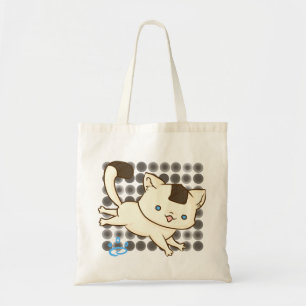 Onigiri Cat Frolic Tote (Brown Polka) Bag