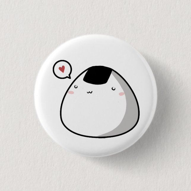Onigiri Love 1 Inch Round Button (Front)