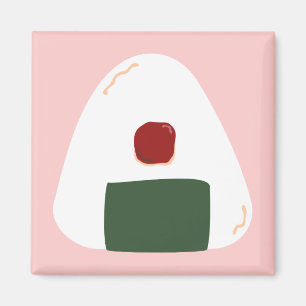 "Onigiri ♥" ~Pink ver.~ Square Magnet