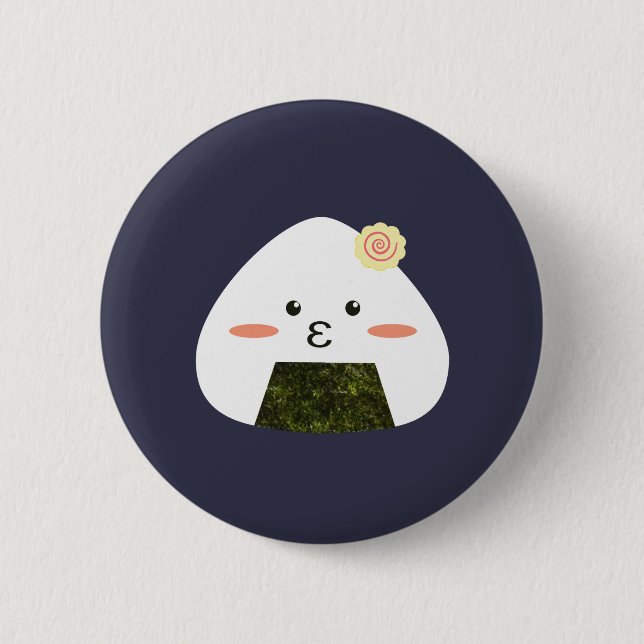 Onigiri Sushi 2 Inch Round Button (Front)
