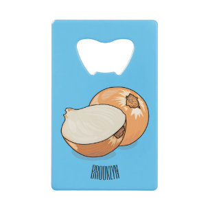 Onion cartoon illustration credit card bottle opener