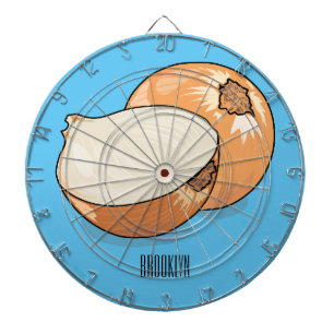 Onion cartoon illustration  dartboard