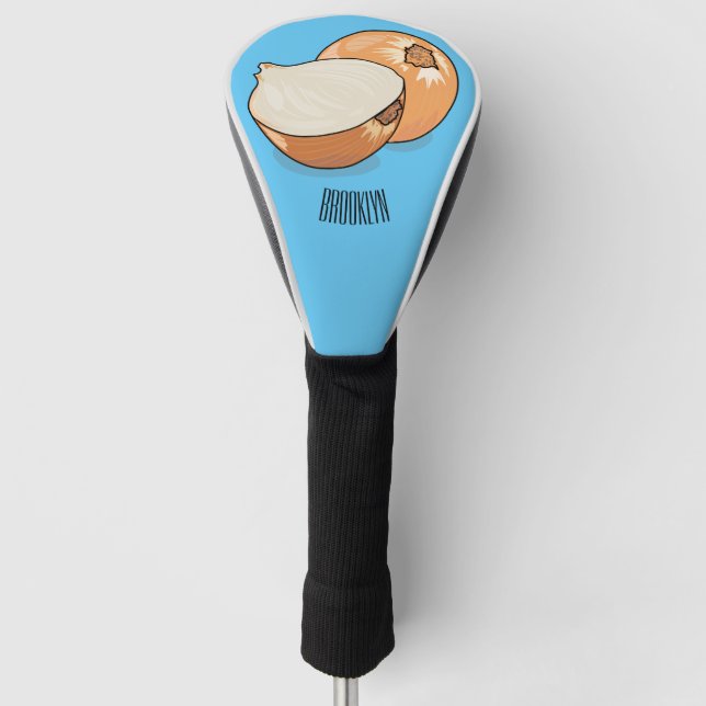 Onion cartoon illustration  golf head cover (Front)