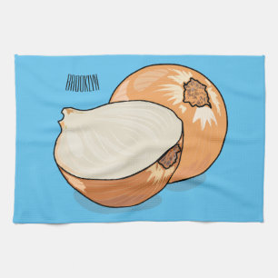 Onion cartoon illustration  kitchen towel