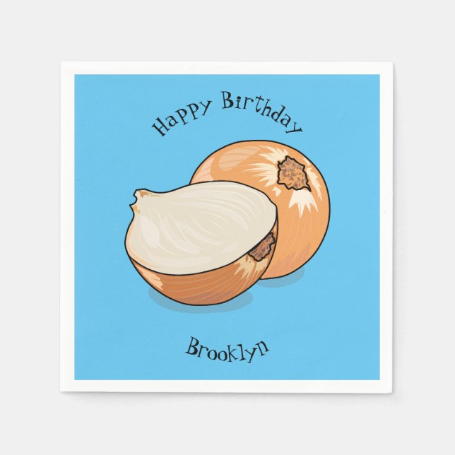 Onion cartoon illustration napkin (Front)