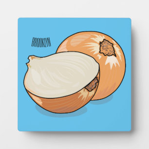 Onion cartoon illustration  plaque