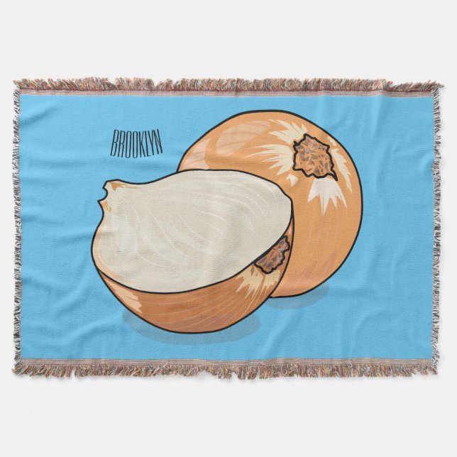 Onion cartoon illustration  throw blanket (Front)