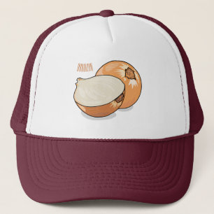 Onion cartoon illustration trucker hat