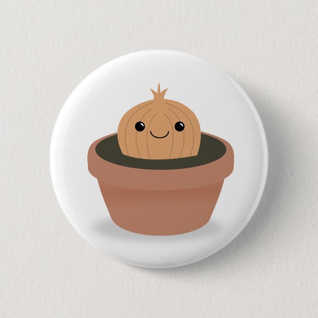 Onion Character 2 Inch Round Button (Front)