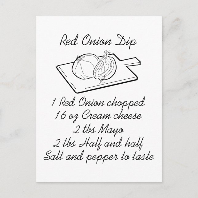 Onion Dip Recipe Postcard (Front)