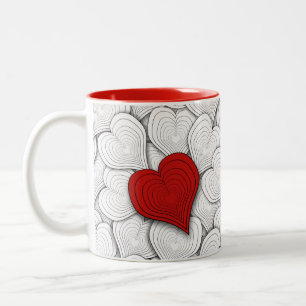 Onion Hearts Pattern Two-Tone Coffee Mug