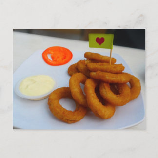 Onion Rings with Mayonnaise and Tomato Postcard