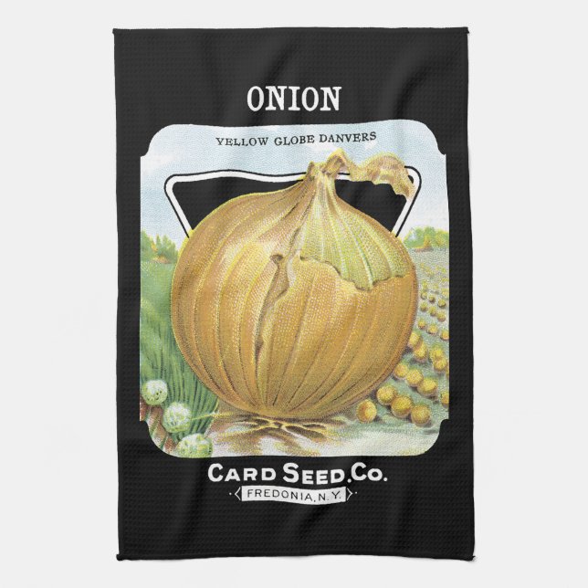 Onion Seed Packet Label Kitchen Towel (Vertical)