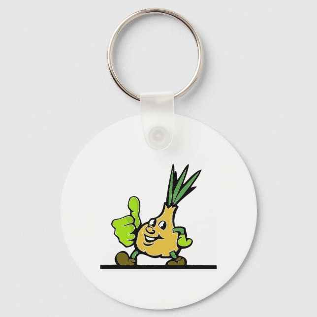 Onion With Thumbs Up Keychain (Front)