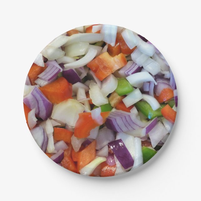 Onions and Bell Peppers Paper Plate (Front)